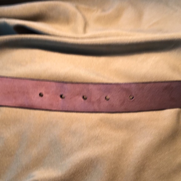 Tasso Elba Leather belt light brown/ decorative finish stitching/ metal buckle - Picture 8 of 10
